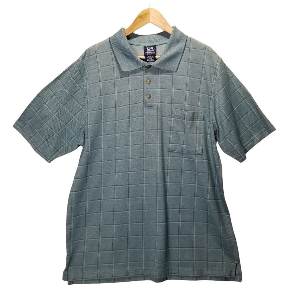 Men's John Blair Polo Shirt Short Sleeve Size Large